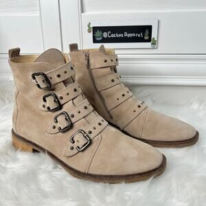 Excellent Condition Paul Green Anne Studded Boot Cloud Moto Biker Size 9.5